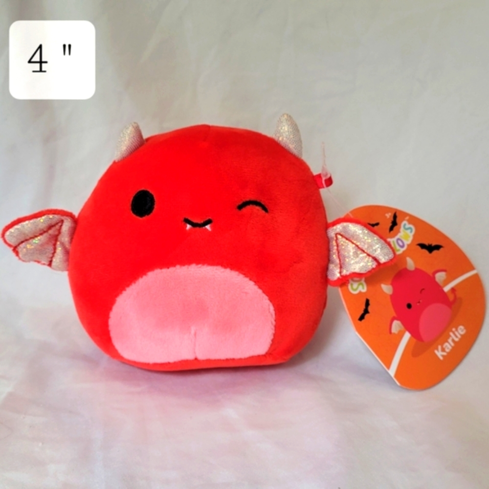 NWT 4.5" Karlie the Devil Bat Squishmallow Kellytoy Plush Halloween Demon